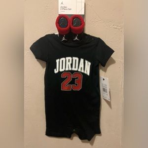 Nike Jordan 0-6m onesie set with socks